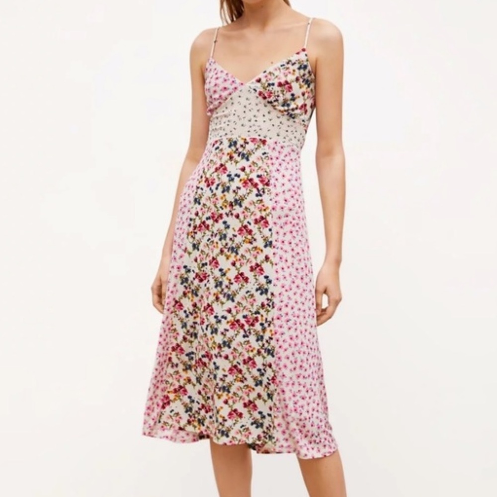 Zara - Floral Patchwork Midi Dress